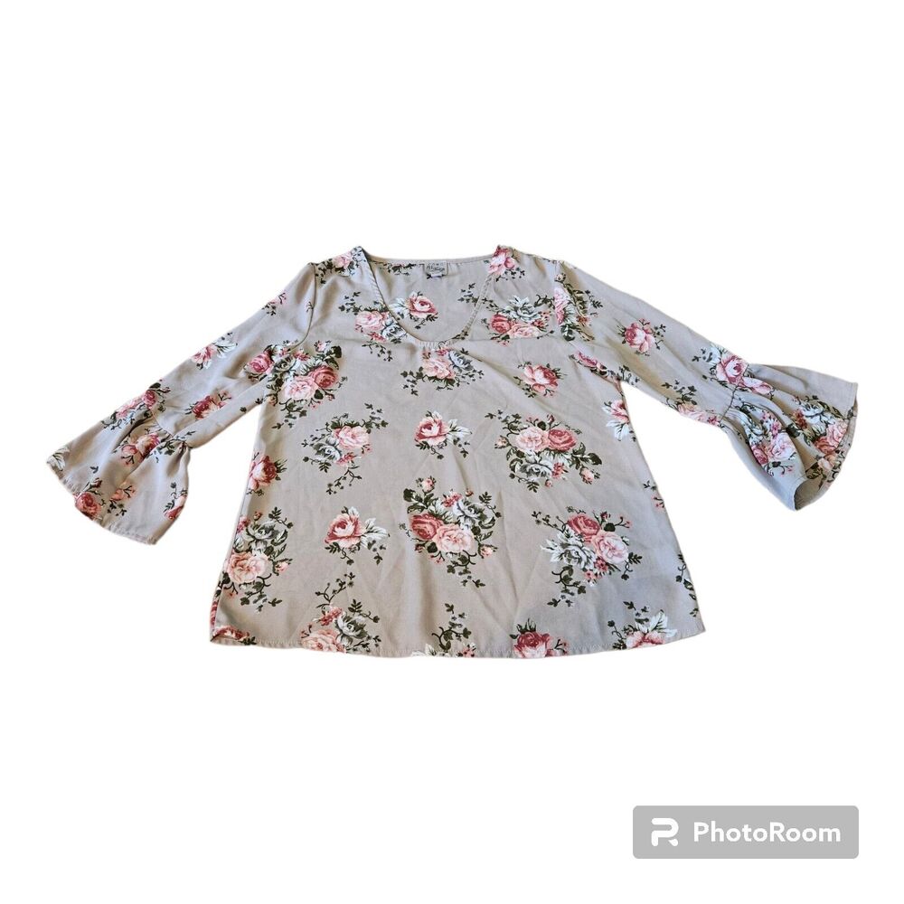 Como Vintage XS Polyester Floral Long Sleeve Shirt